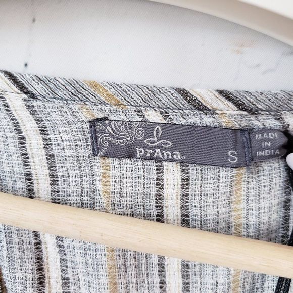 Prana Ecotropics Dress Size S Womens 100% Organic Cotton Stripe Midi Boho New - Picture 7 of 12